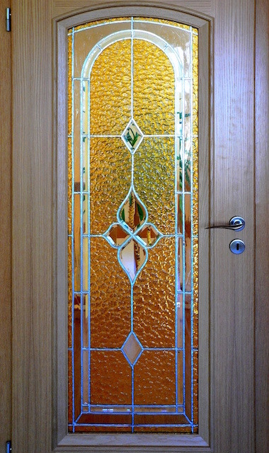 Dveřní vitráž s fasetovými skly