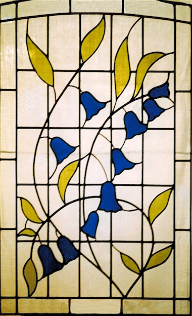 Vitráž s květinami