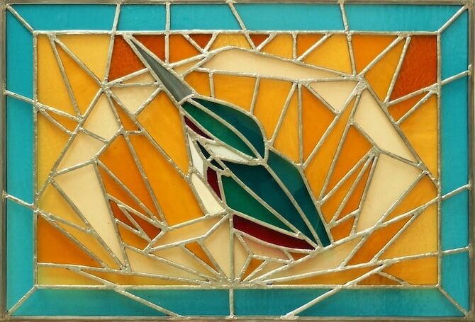 malá vitráž Ledňáček