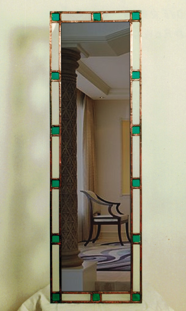 Zrcadlo s geometrickým orámováním